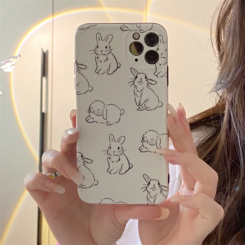 Cartoon Cute Line Rabbit Mobile Phone Shell