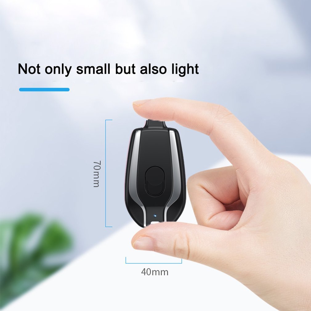 1500mAh Mini Power Emergency Pod Keychain Charger With Type-C Ultra-Compact Mini Battery Pack