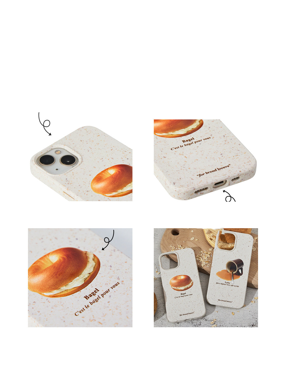 Suitable For Degradable Bagel Coffee Phone Case