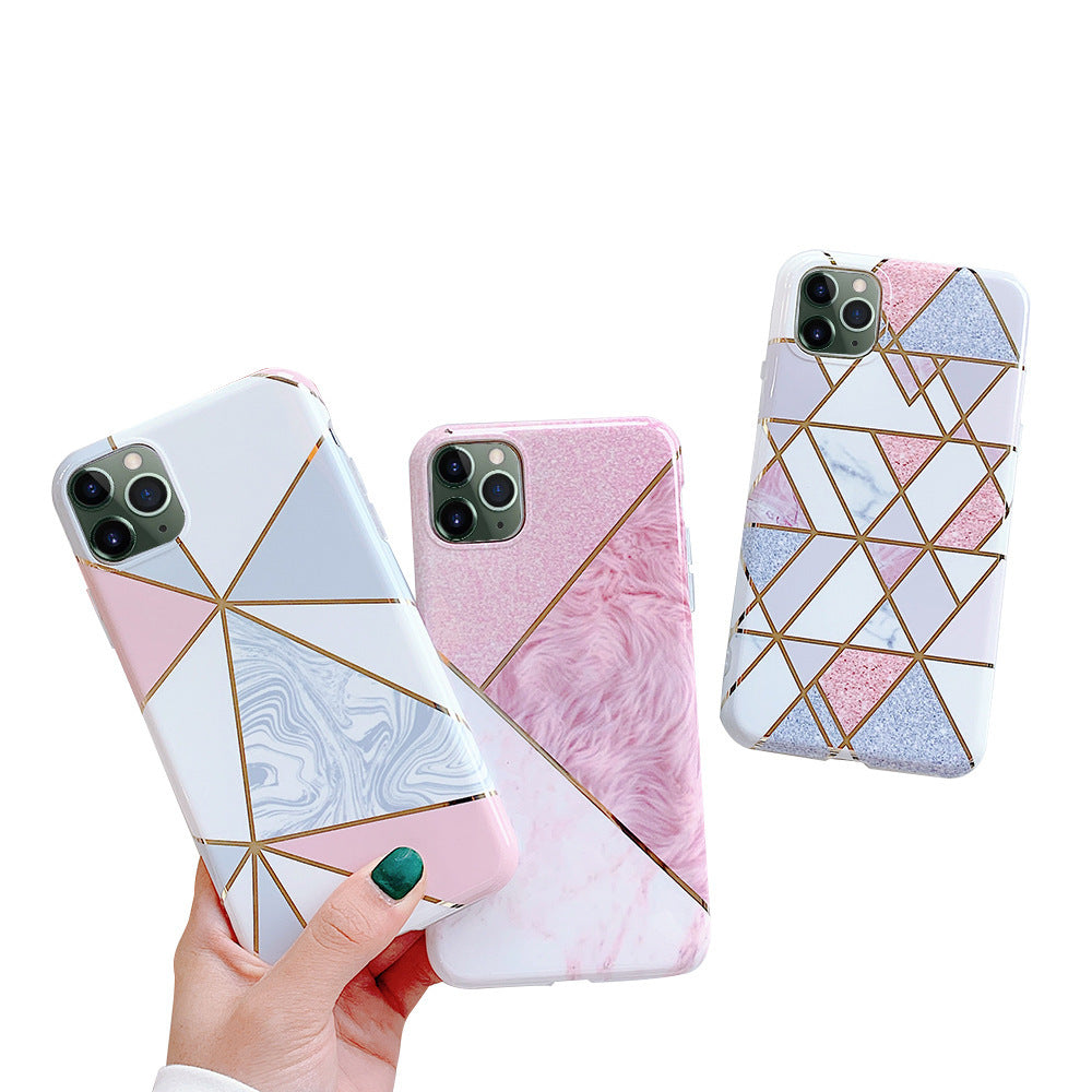 Galvanized marble mobile phone case