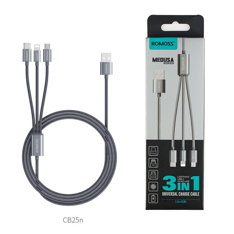 ROMOSS1.5m one drag three data cable