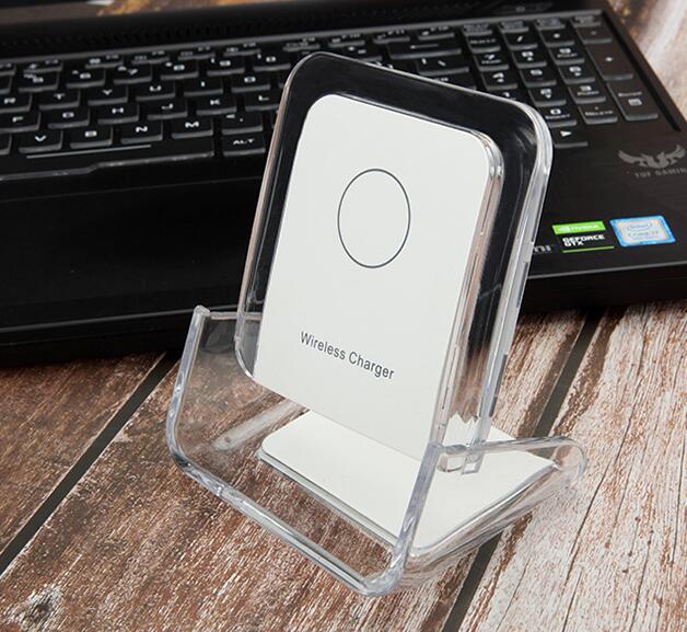 Vertical mobile phone stand for wireless charger