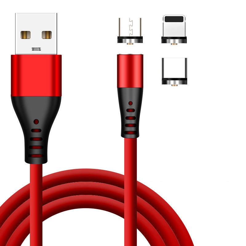 High Quality 2.1A Magnetic Cable 3 In 1 Liquid Silicon USB Charging Cable