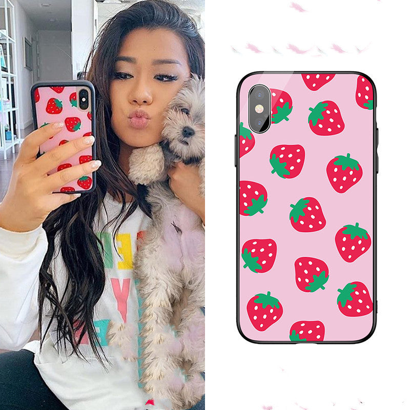 Pink strawberry cute mobile phone