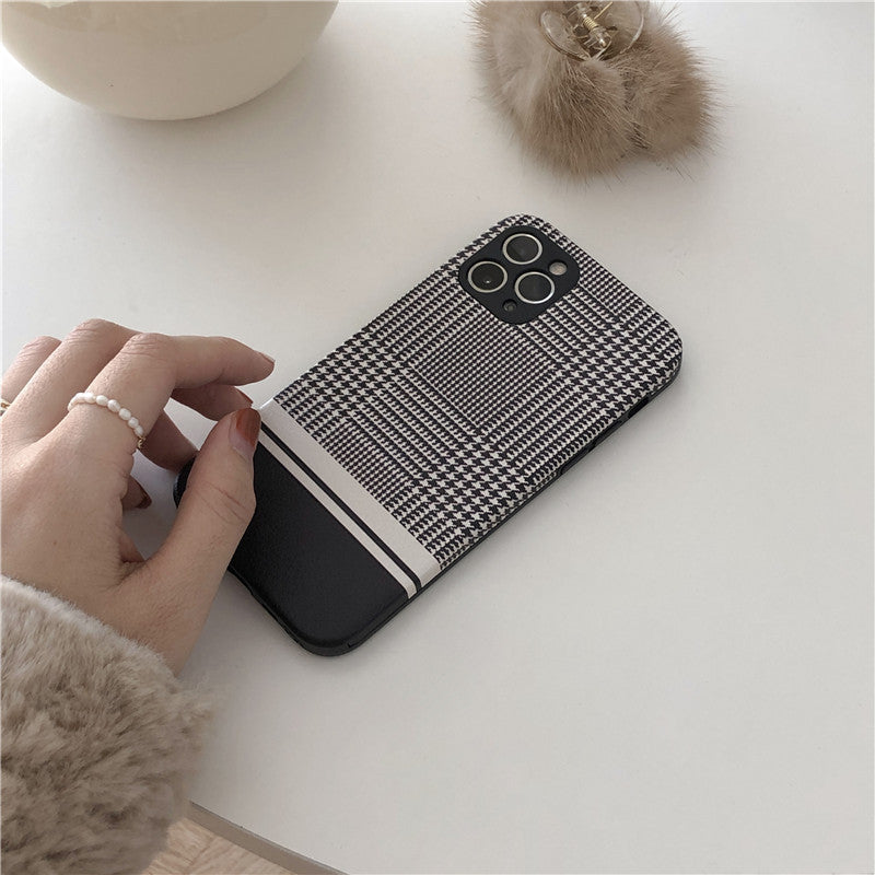 Houndstooth Leather Phone Soft Case