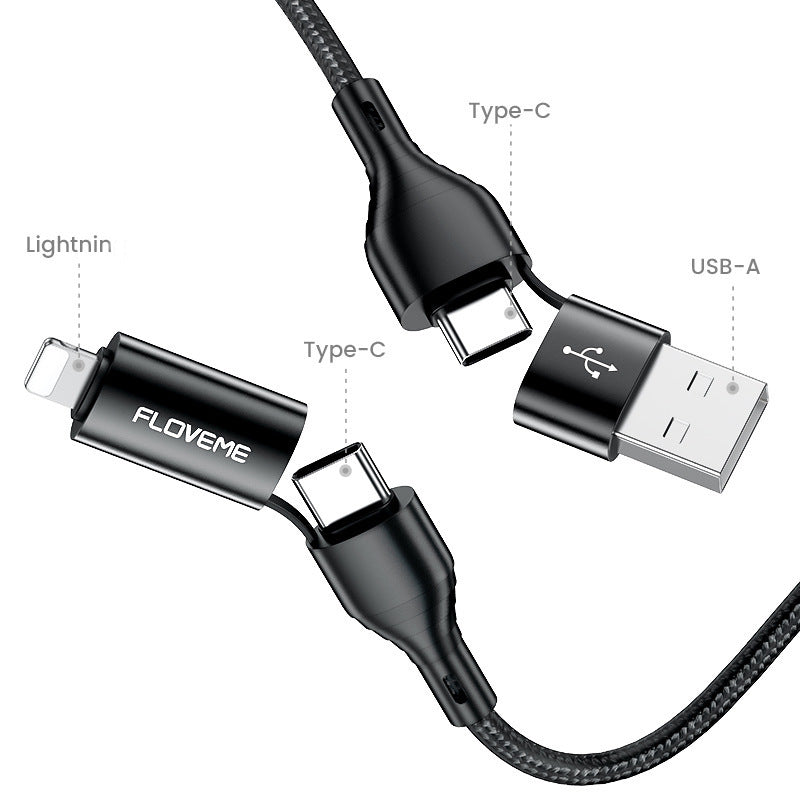 New 4-in-1 Mobile Data Cable Wish3A Fast Charging Cable