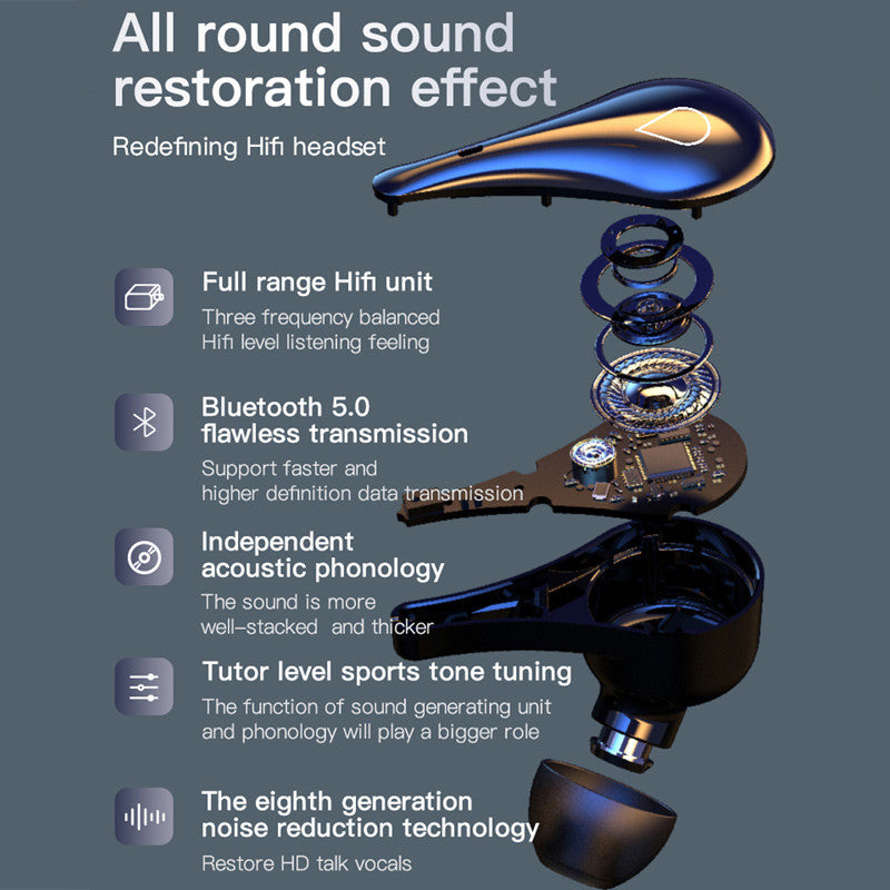 TWS Binaural Wireless Active Noise Reduction Sports Wireless