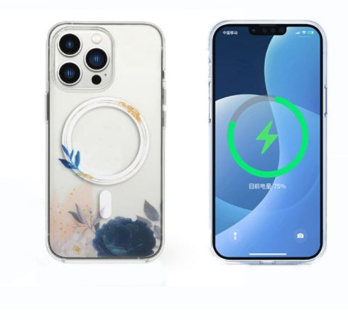 Magnetic Mobile Phone Case Transparent Wireless Charging