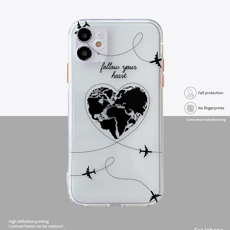 Love transparent mobile phone soft case