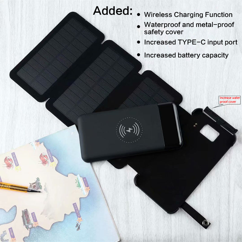 Detachable Solar Power Bank Wireless Charging