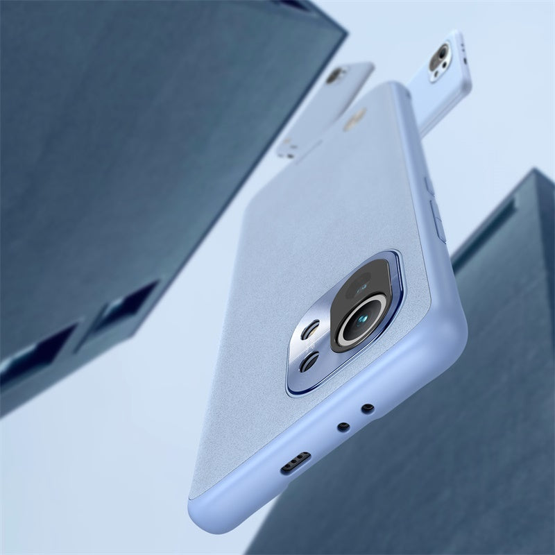 Alloy Plain Leather Case For Xiaomi 11