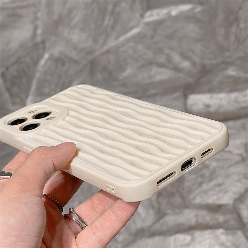 Cream White Water Corrugated Mobile Phone Case