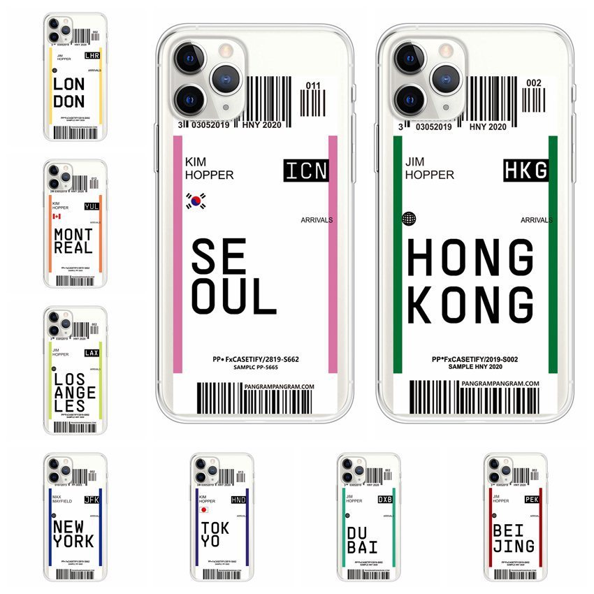 Boarding pass creative transparent mobile phone case