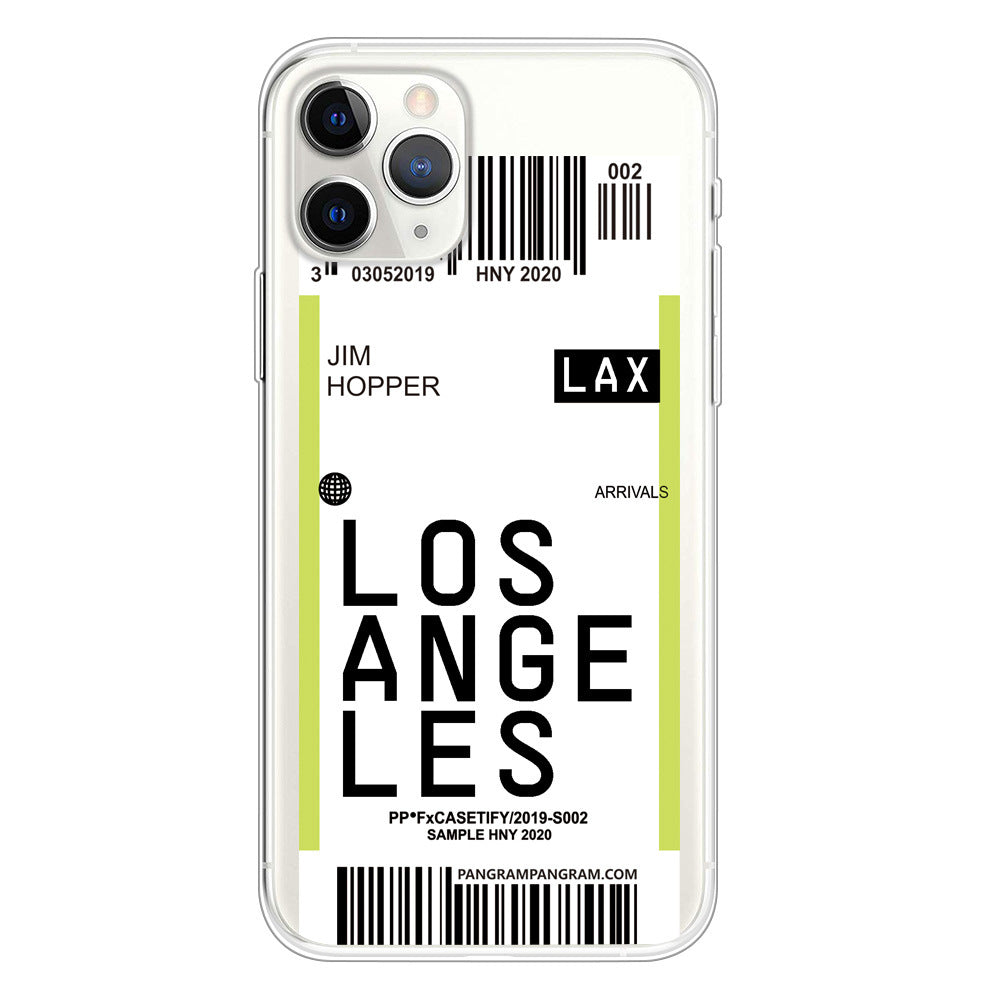 Boarding pass creative transparent mobile phone case