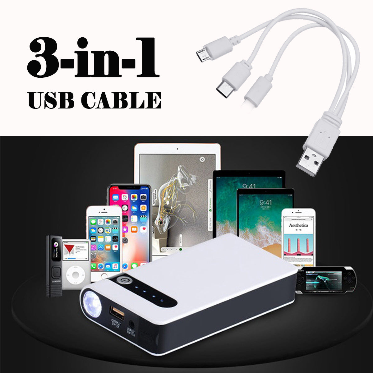 USB Jumper Box Power Bank Battery Charger