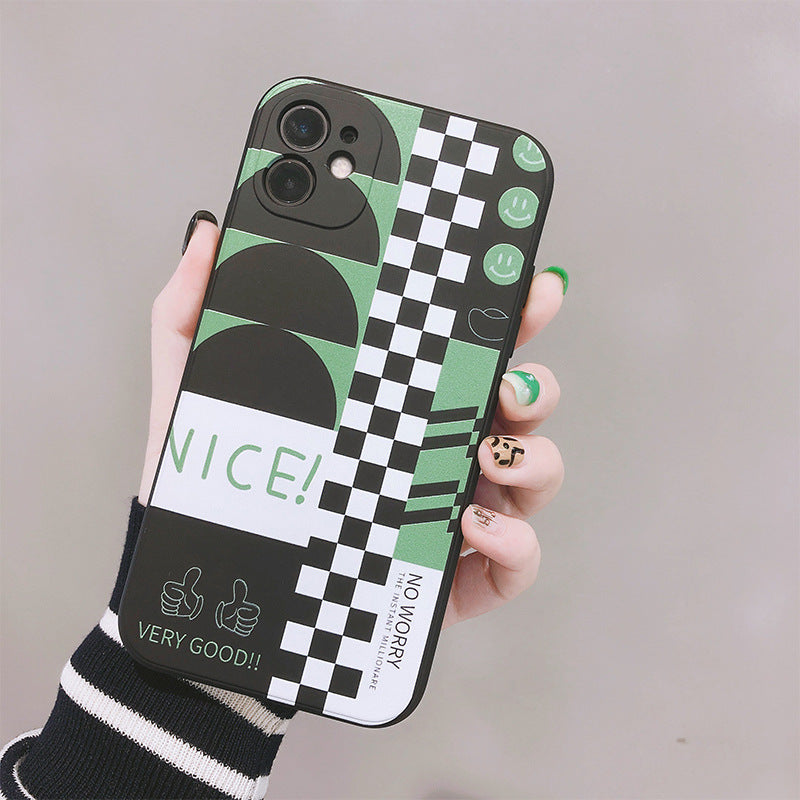 Checkerboard Mobile Phone Case Retro Men And Women