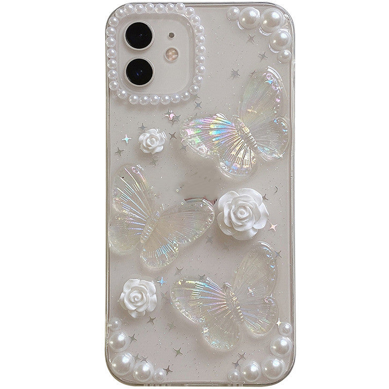 Three Dimensional Pearl Flower Mobile Phone Shell