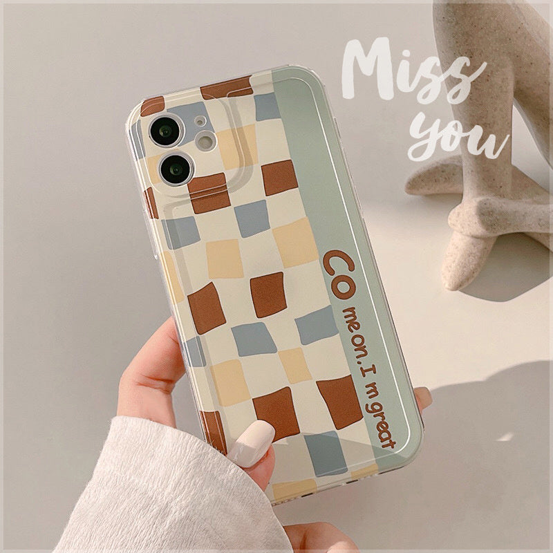 Retro Lattice Suitable Mobile Phone Case