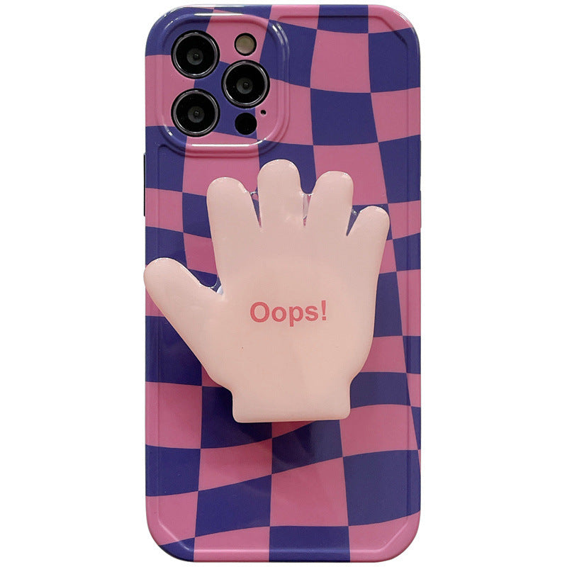 Purple Checkerboard Pattern Mobile Phone Case