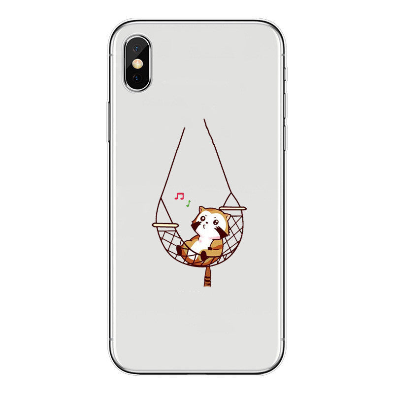 Creative Cartoon Transparent Printing Mobile Phone Soft Shell