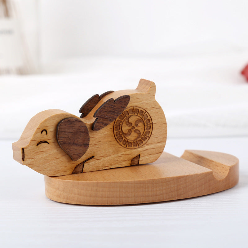 Creative Mobile Phone Beech Wood Phone Holder