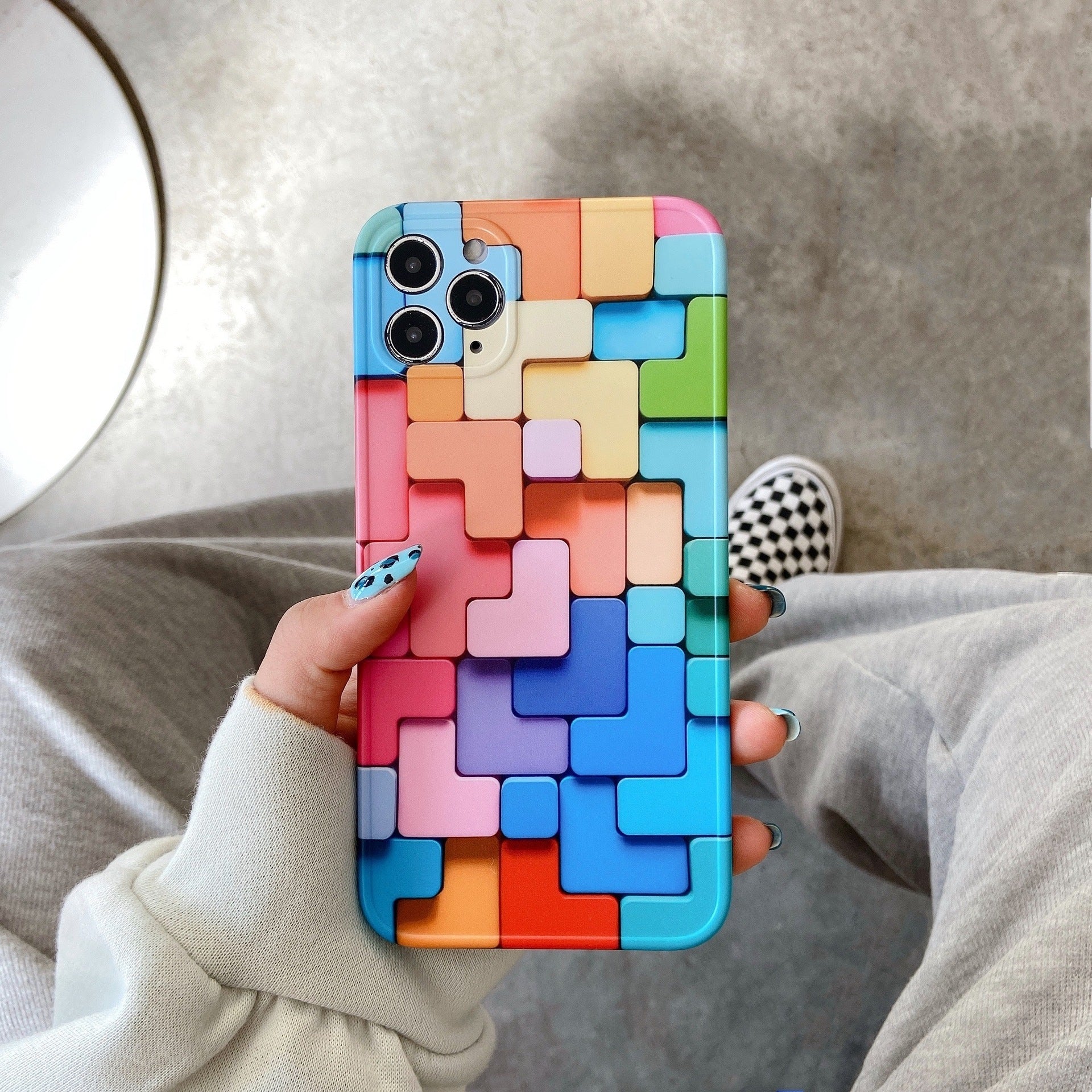 Color Vision Square Silicone Mobile Phone Case