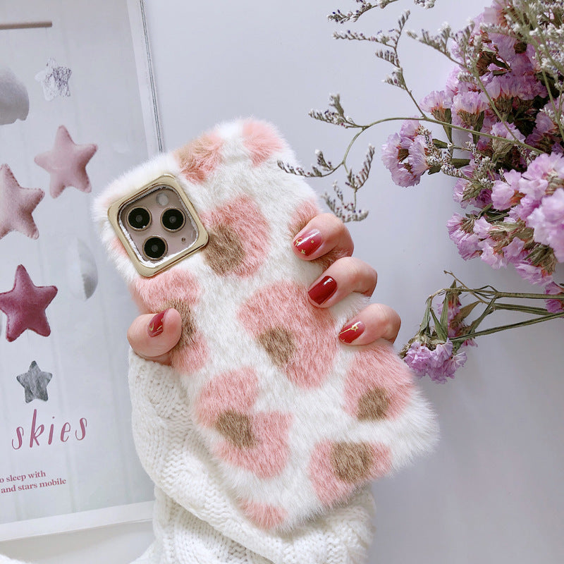 Mink plush mobile phone case