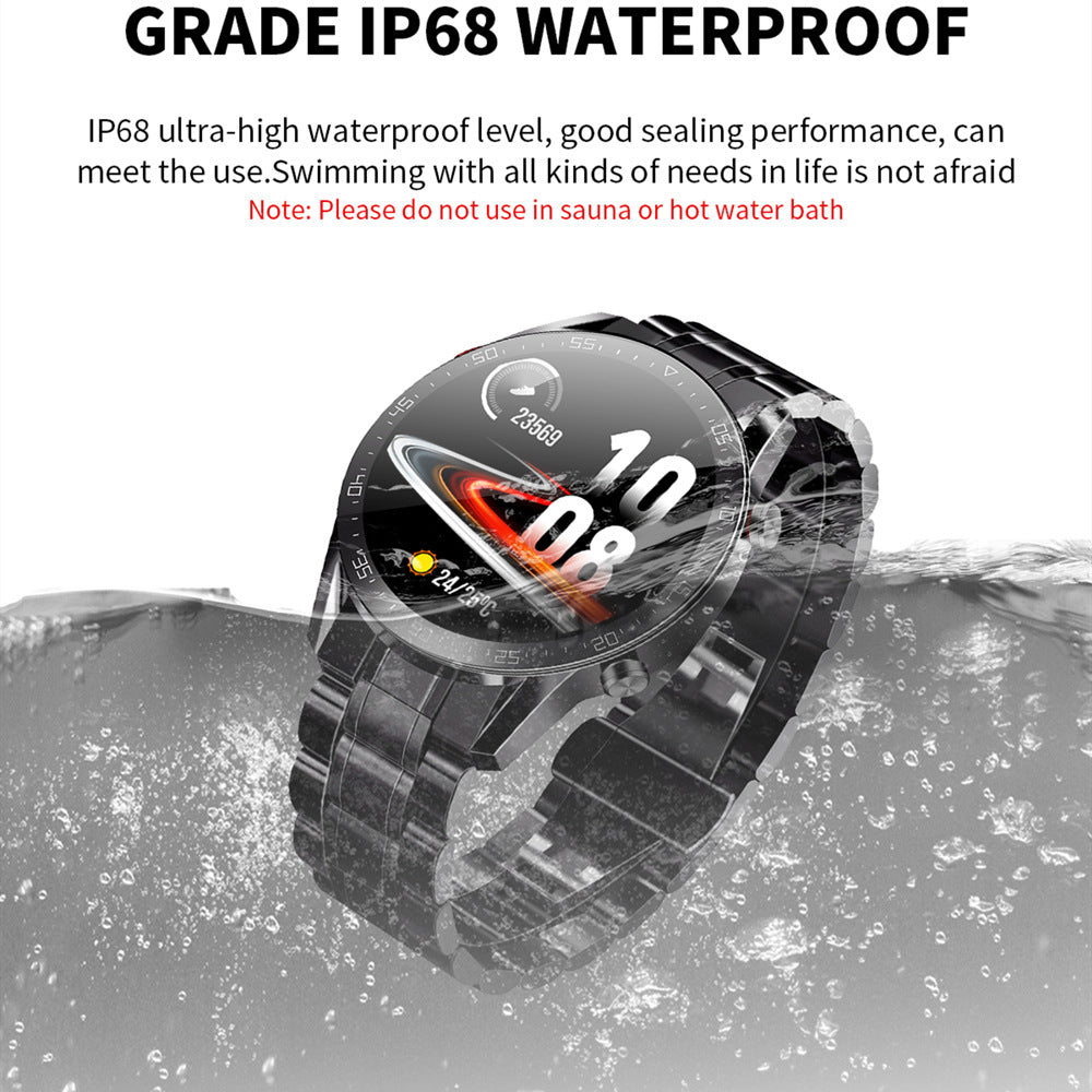 Fashionable Steel Band Business Sports Health Monitoring Bluetooth Watch