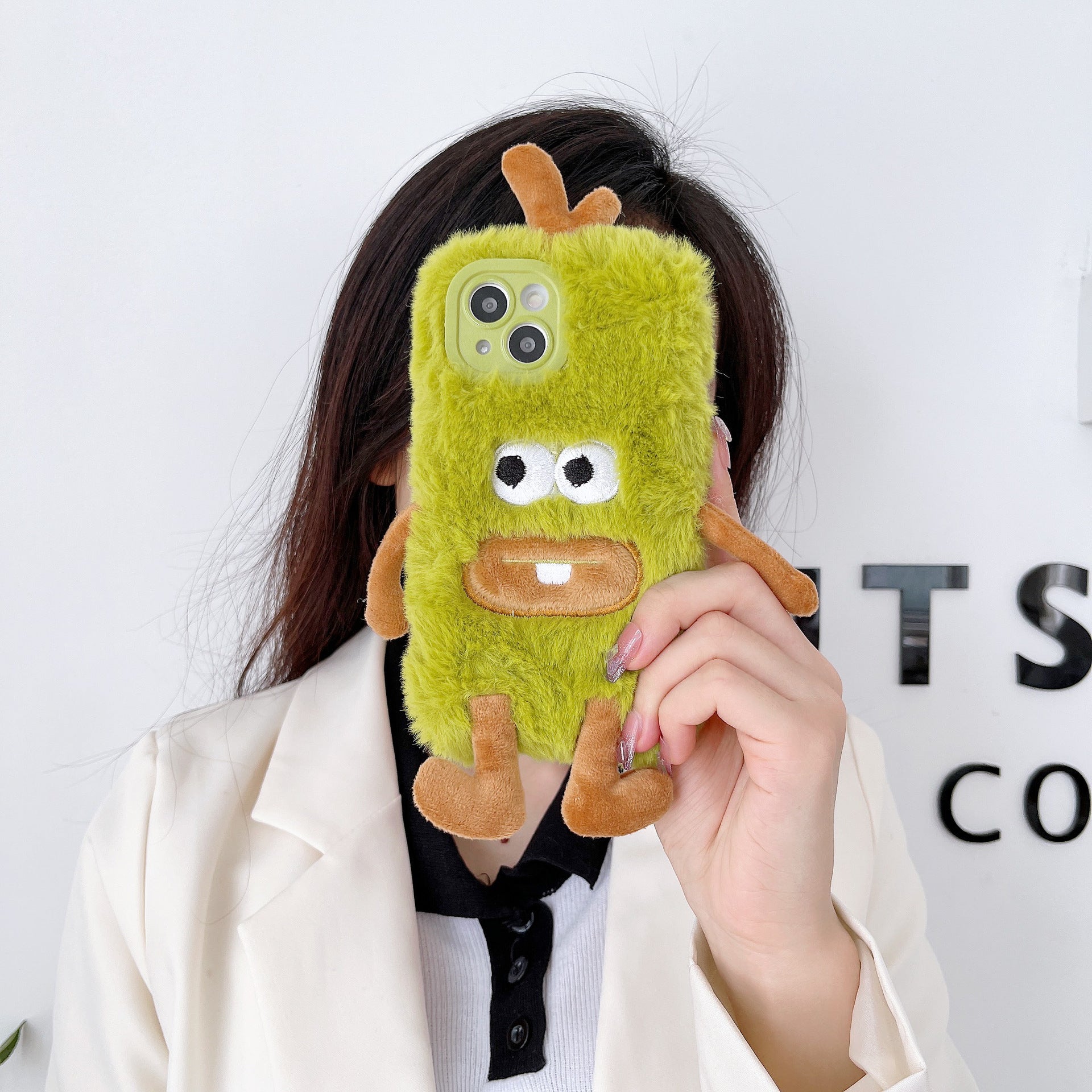 Plush Green Big Front Teeth Seed Phone Case Cartoon