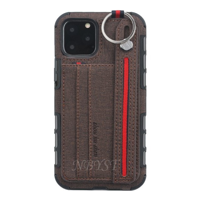 Mobile phone case with leather wrist strap