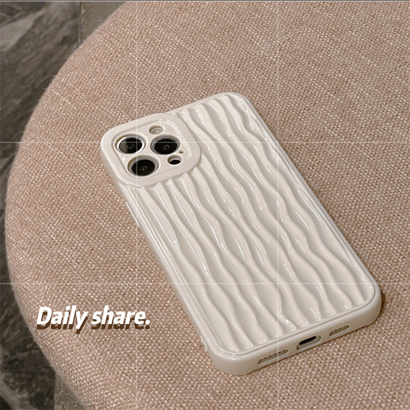 Cream White Water Corrugated Mobile Phone Case