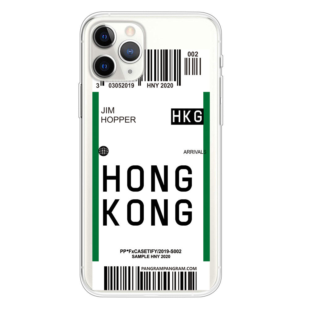 Boarding pass creative transparent mobile phone case