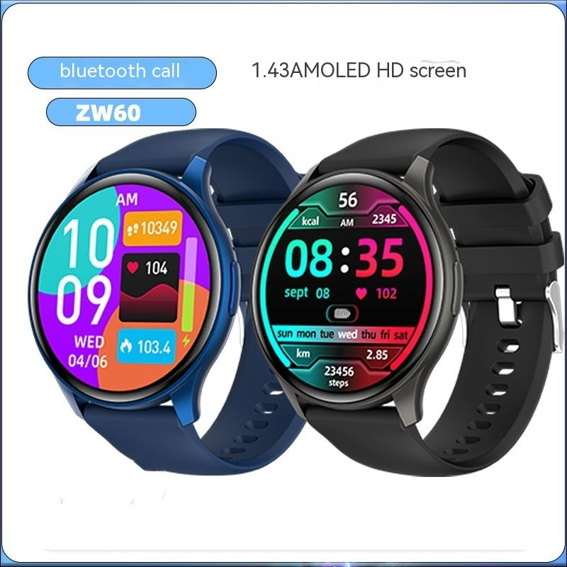 New ZW60 Smart Watch Round Screen Bluetooth Sports Watch