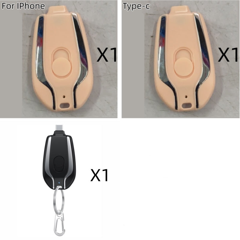 1500mAh Mini Power Emergency Pod Keychain Charger With Type-C Ultra-Compact Mini Battery Pack