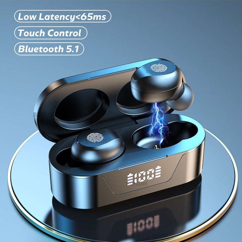 Private Model Mini Bluetooth Headset With Battery Display Touch