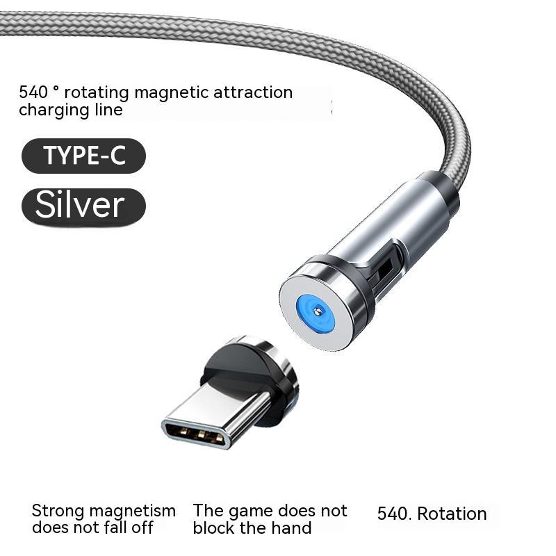 Twitch 540 Degree Rotating Single Needle Data Cable Android Type-C Charging