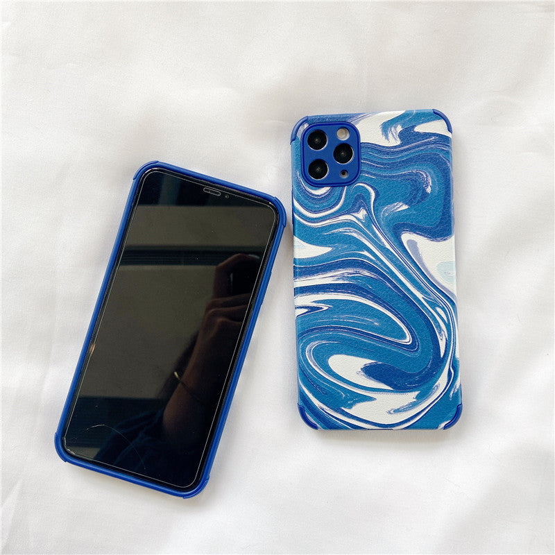 Personalized Blue Ink Splash Mobile Phone Soft Shell