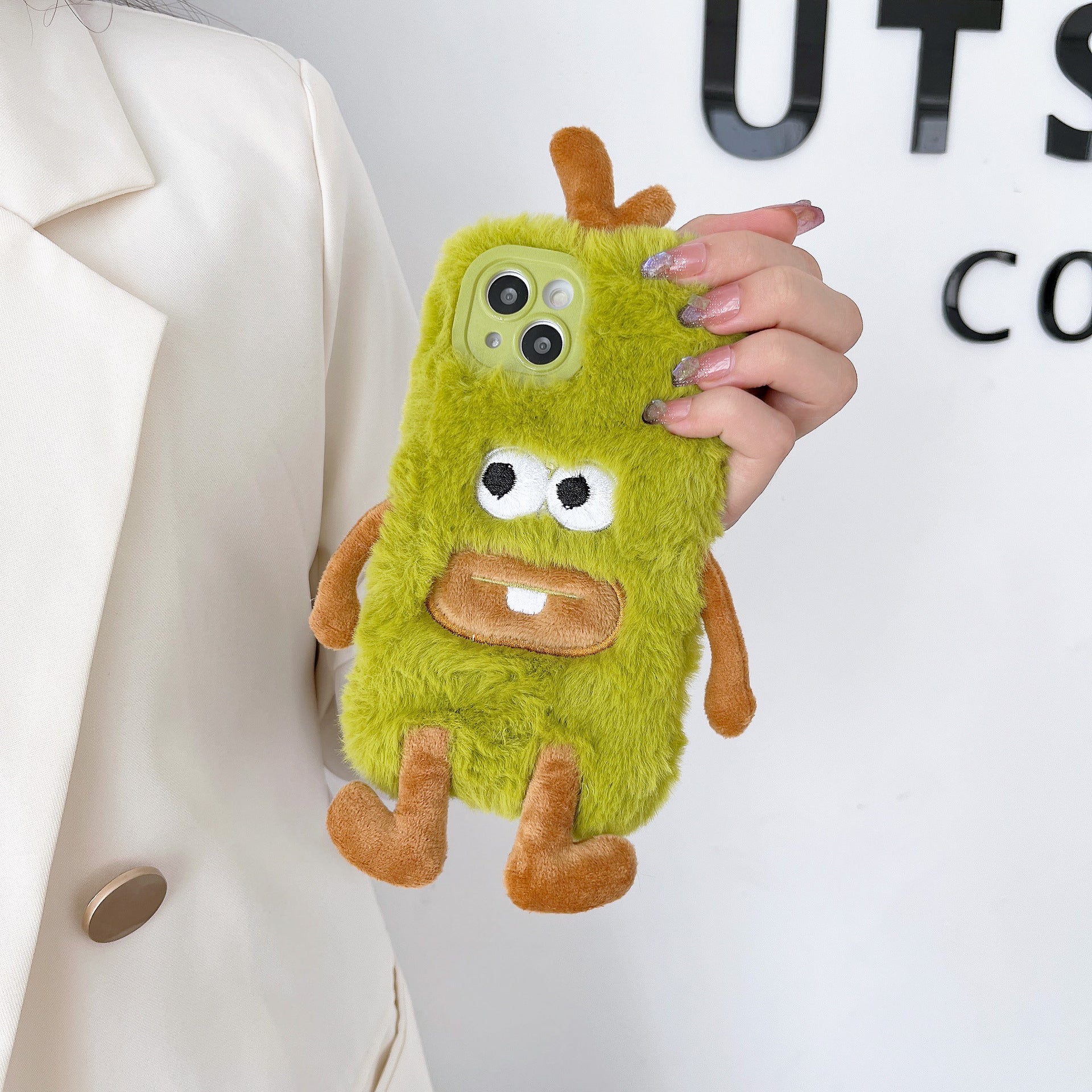 Plush Green Big Front Teeth Seed Phone Case Cartoon