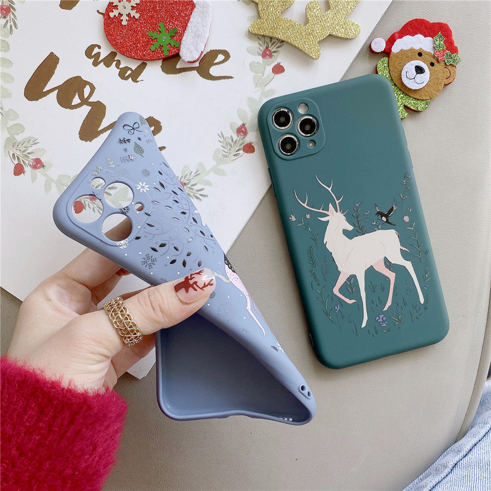 Compatible with Apple , Moose Shell For Cartoon Christmas Mobile Phone