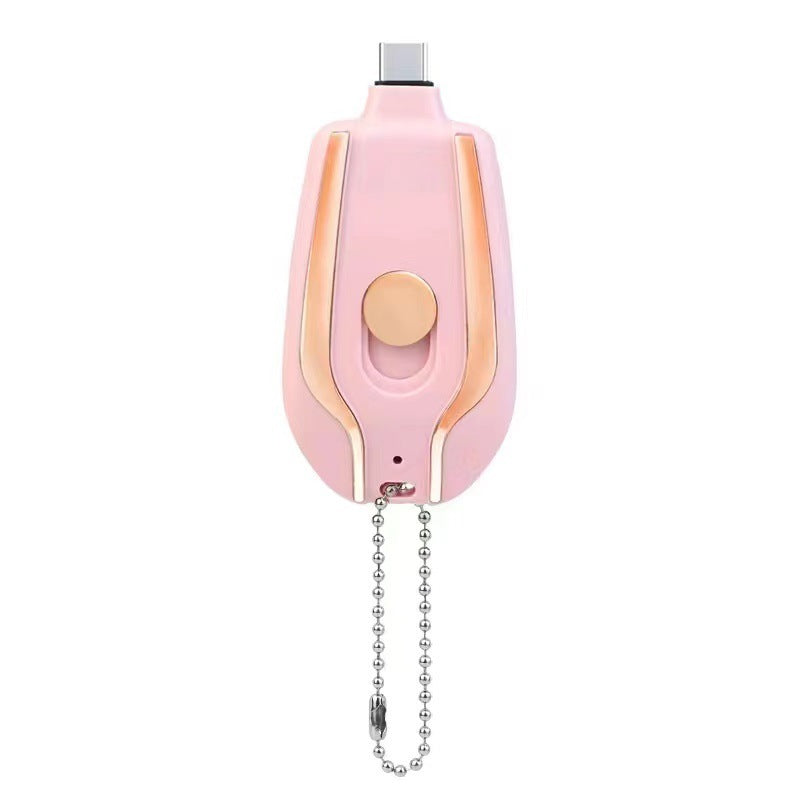 1500mAh Mini Power Emergency Pod Keychain Charger With Type-C Ultra-Compact Mini Battery Pack