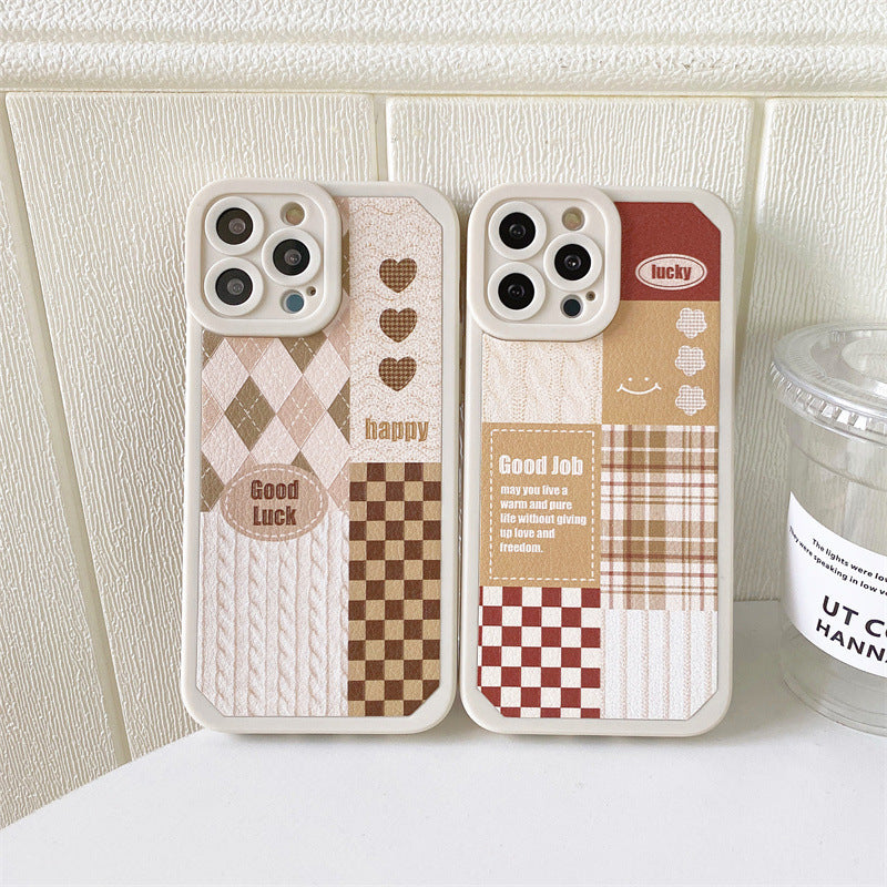 Checkerboard Tpu Soft Shell Mobile Phone Case