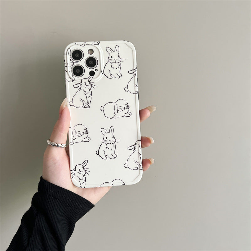 Cartoon Cute Line Rabbit Mobile Phone Shell