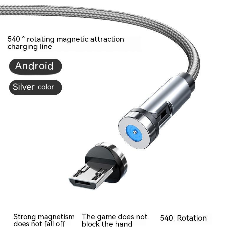 Twitch 540 Degree Rotating Single Needle Data Cable Android Type-C Charging