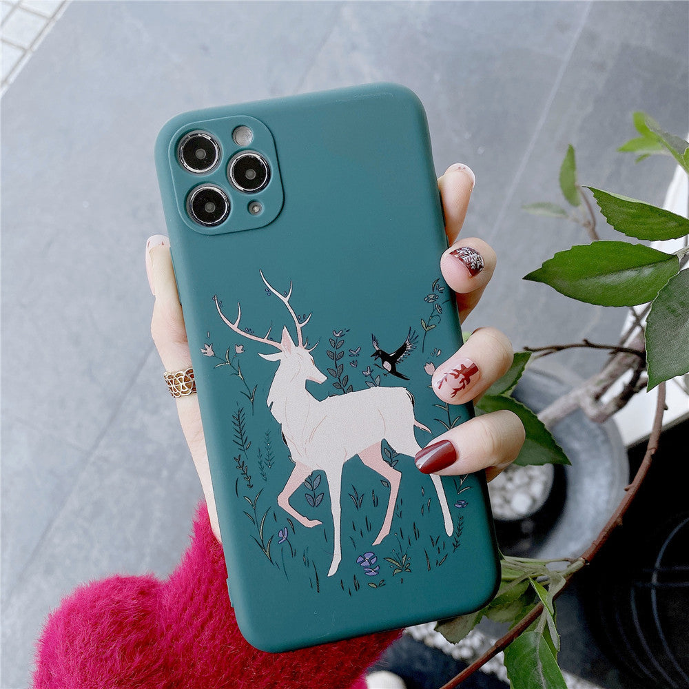 Compatible with Apple , Moose Shell For Cartoon Christmas Mobile Phone