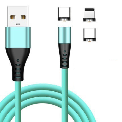 High Quality 2.1A Magnetic Cable 3 In 1 Liquid Silicon USB Charging Cable