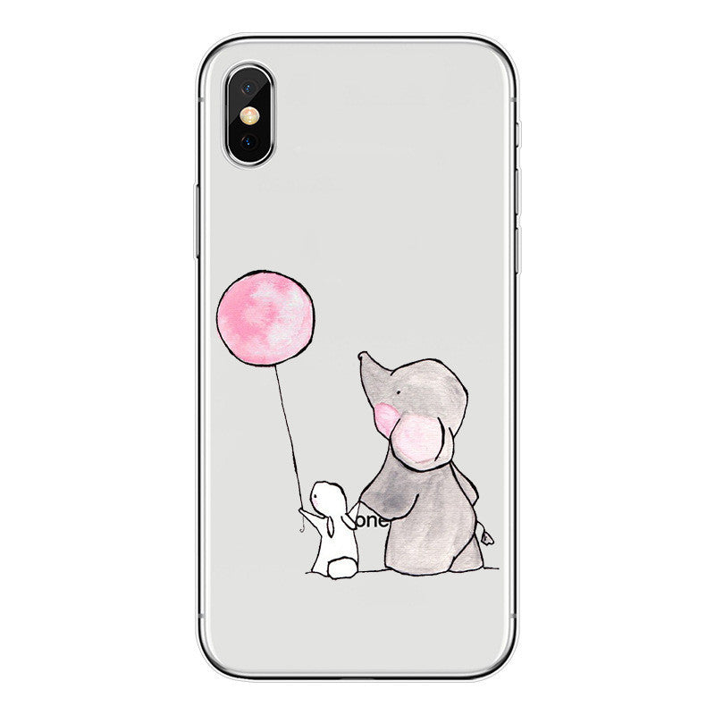 Creative Cartoon Transparent Printing Mobile Phone Soft Shell