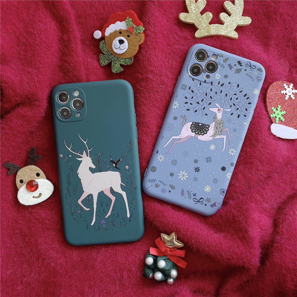 Compatible with Apple , Moose Shell For Cartoon Christmas Mobile Phone