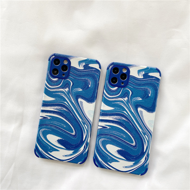 Personalized Blue Ink Splash Mobile Phone Soft Shell