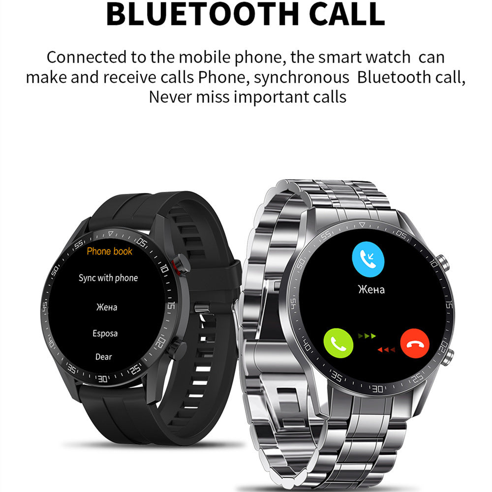 Fashionable Steel Band Business Sports Health Monitoring Bluetooth Watch