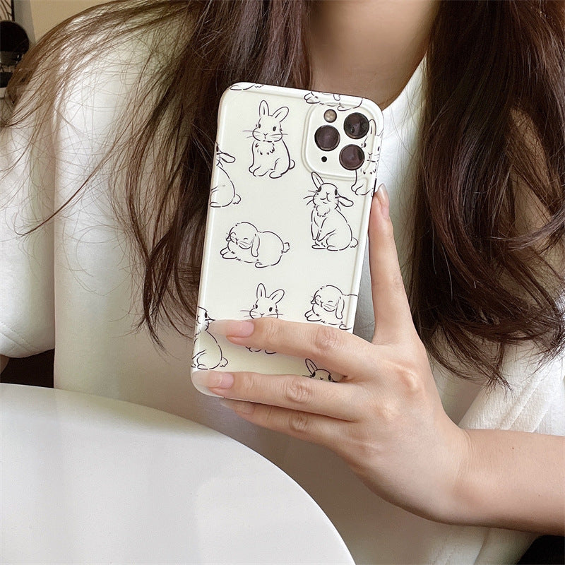 Cartoon Cute Line Rabbit Mobile Phone Shell